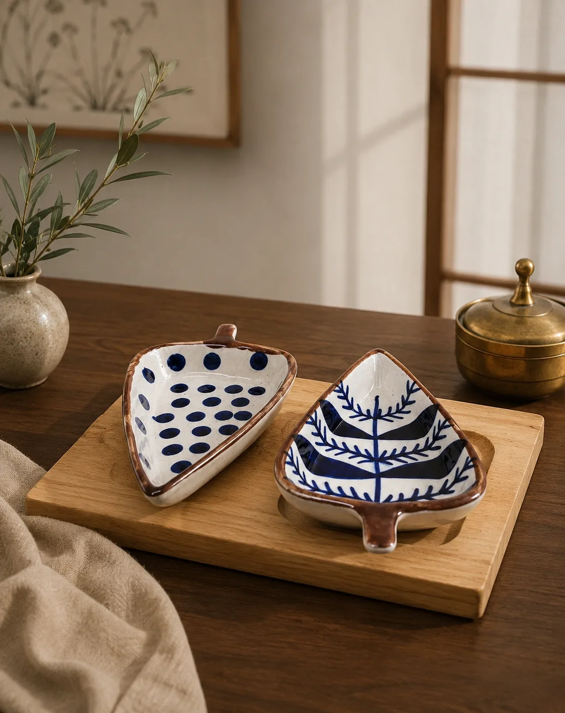 Leaf & Log Platter (Set of 3)