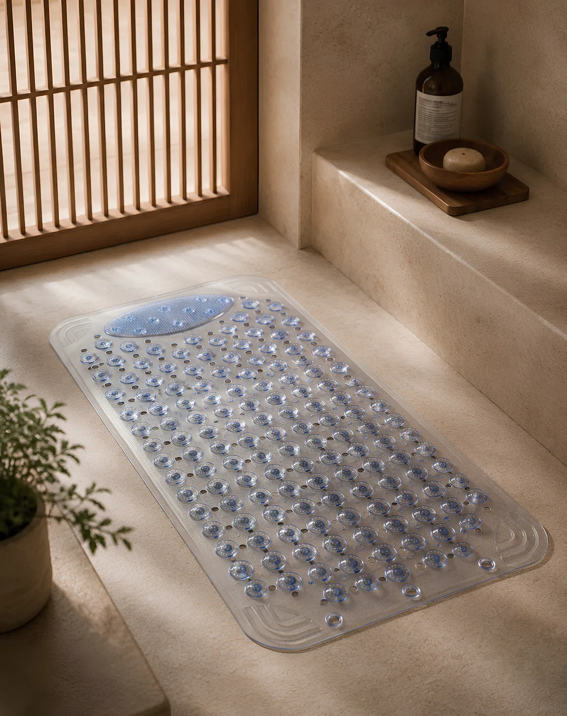 Blue Anti Slip Shower Mat