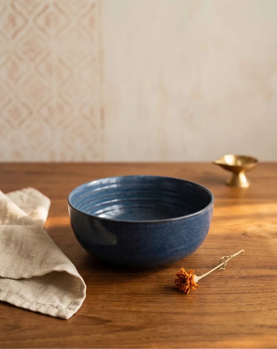 Indigo Earth Serving Bowl