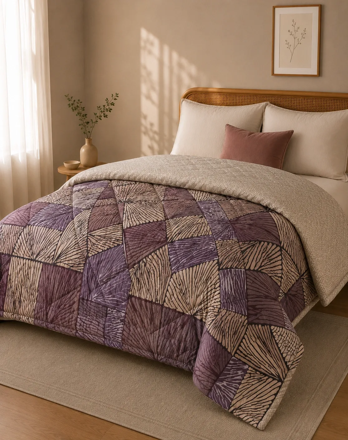 Mauve Willow Reversible Comforter