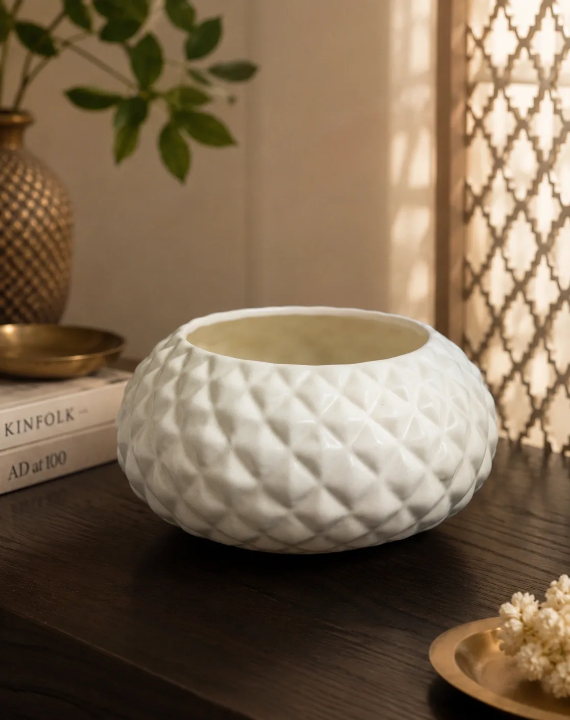 The Ivory Facet Bowl