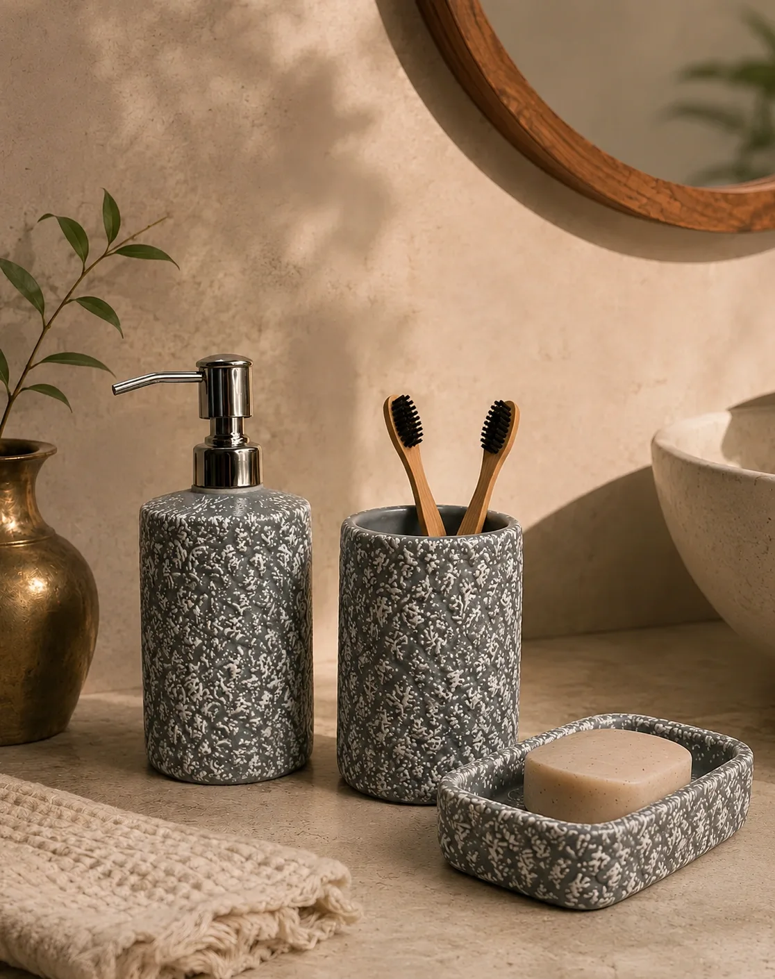 Froth & Foam Textured Bathroom Sets