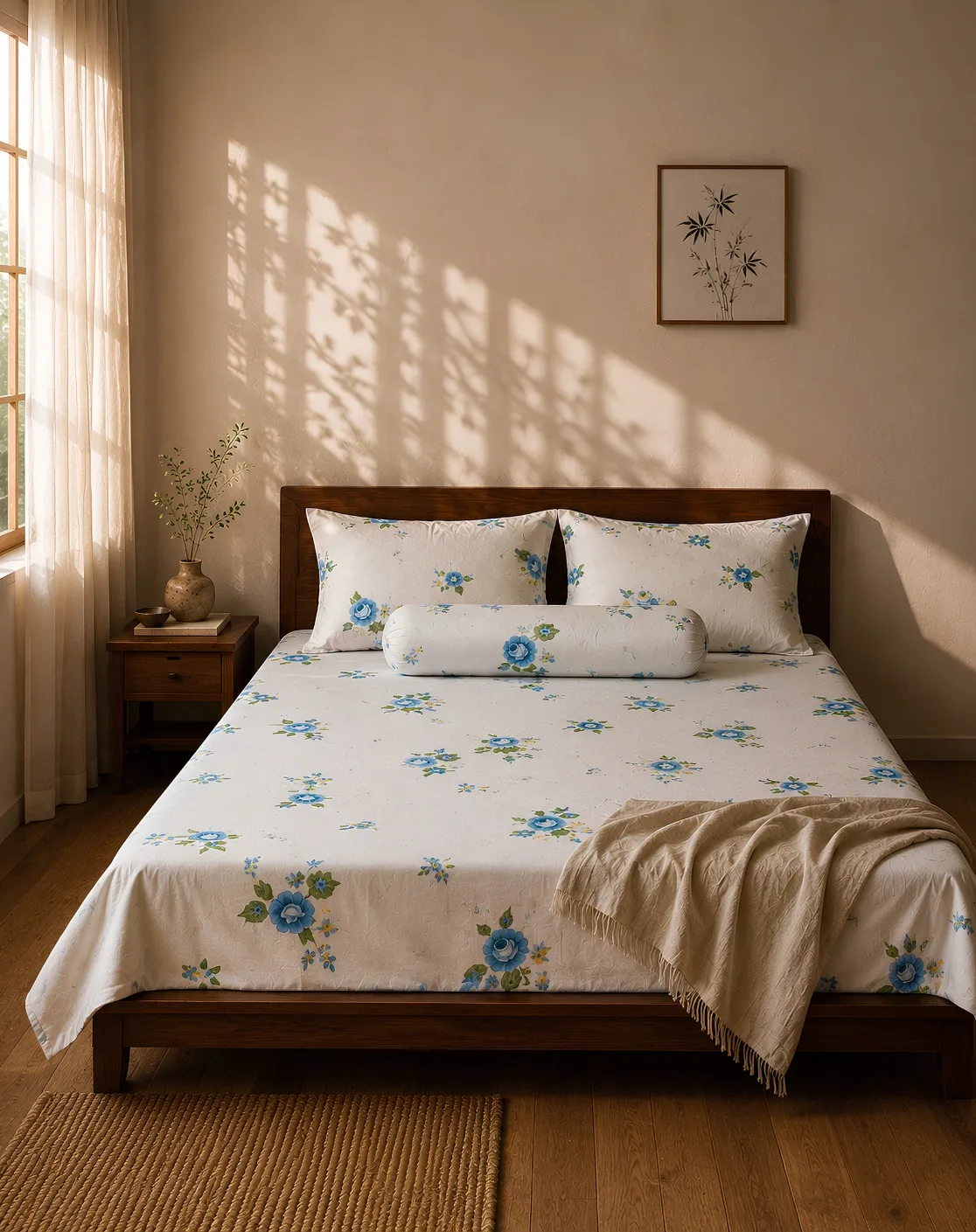 Azure Bloom Bedsheets
