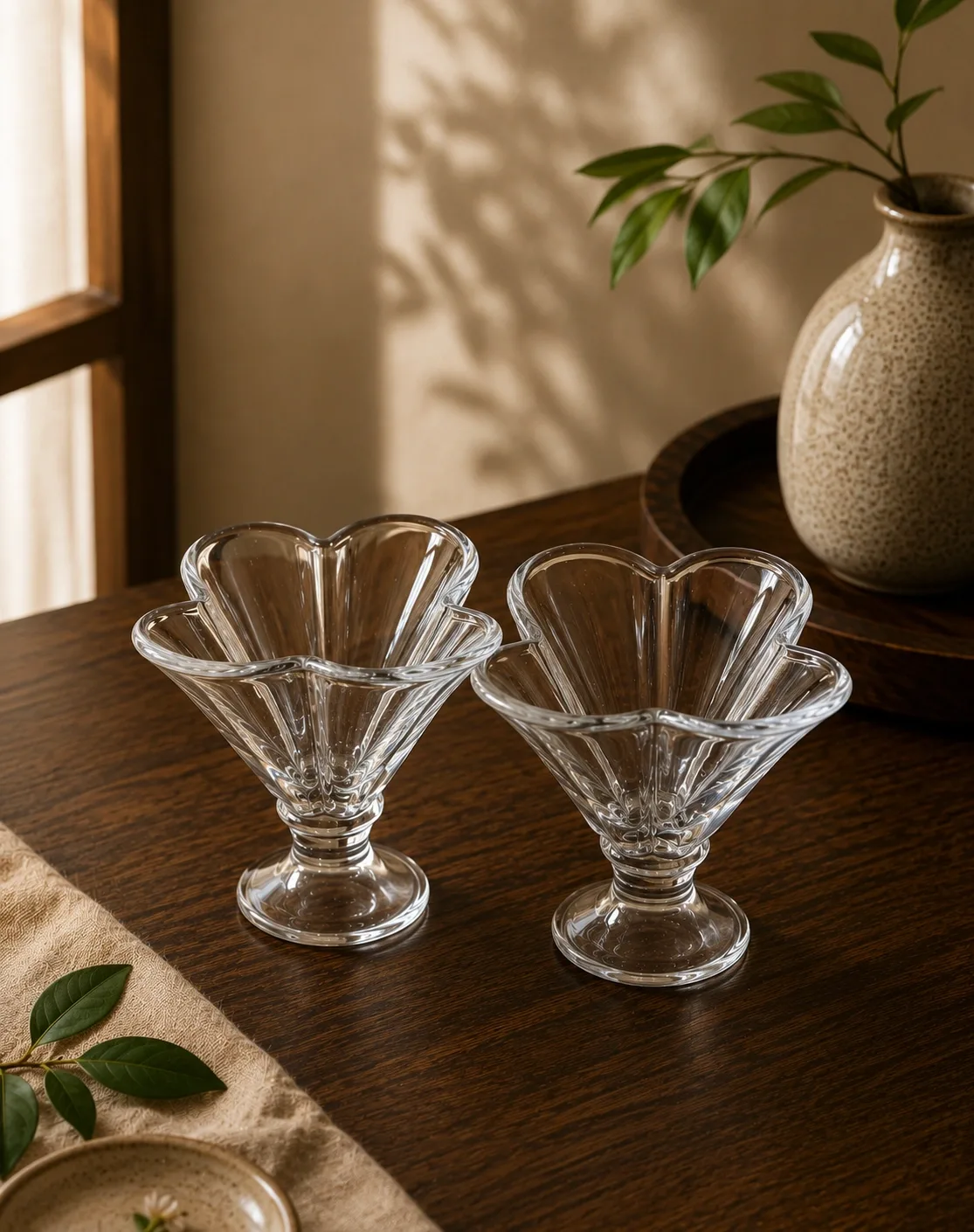 Flower Glass Dessert Bowl