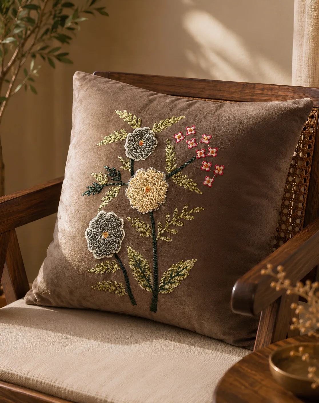 Mocha Medow Cushion Cover