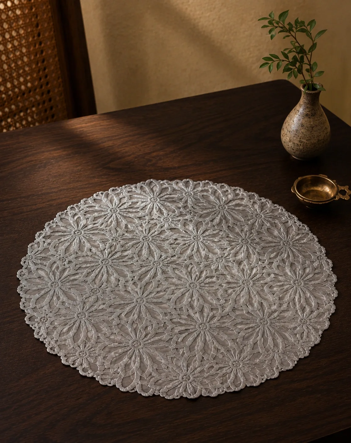 Silver Mini Bloom Placemat
