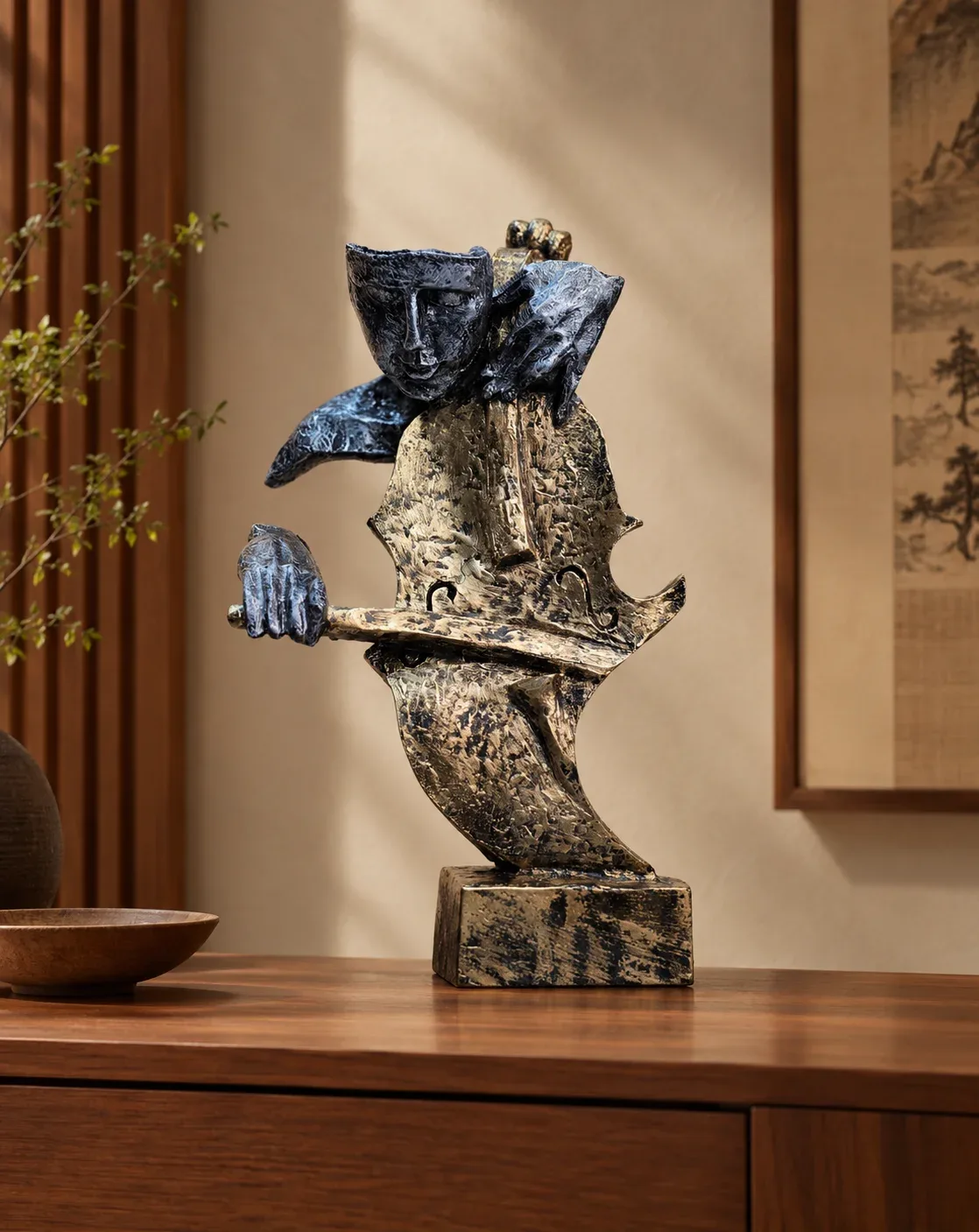 The Mystic Musician – Antique Art Sculpture