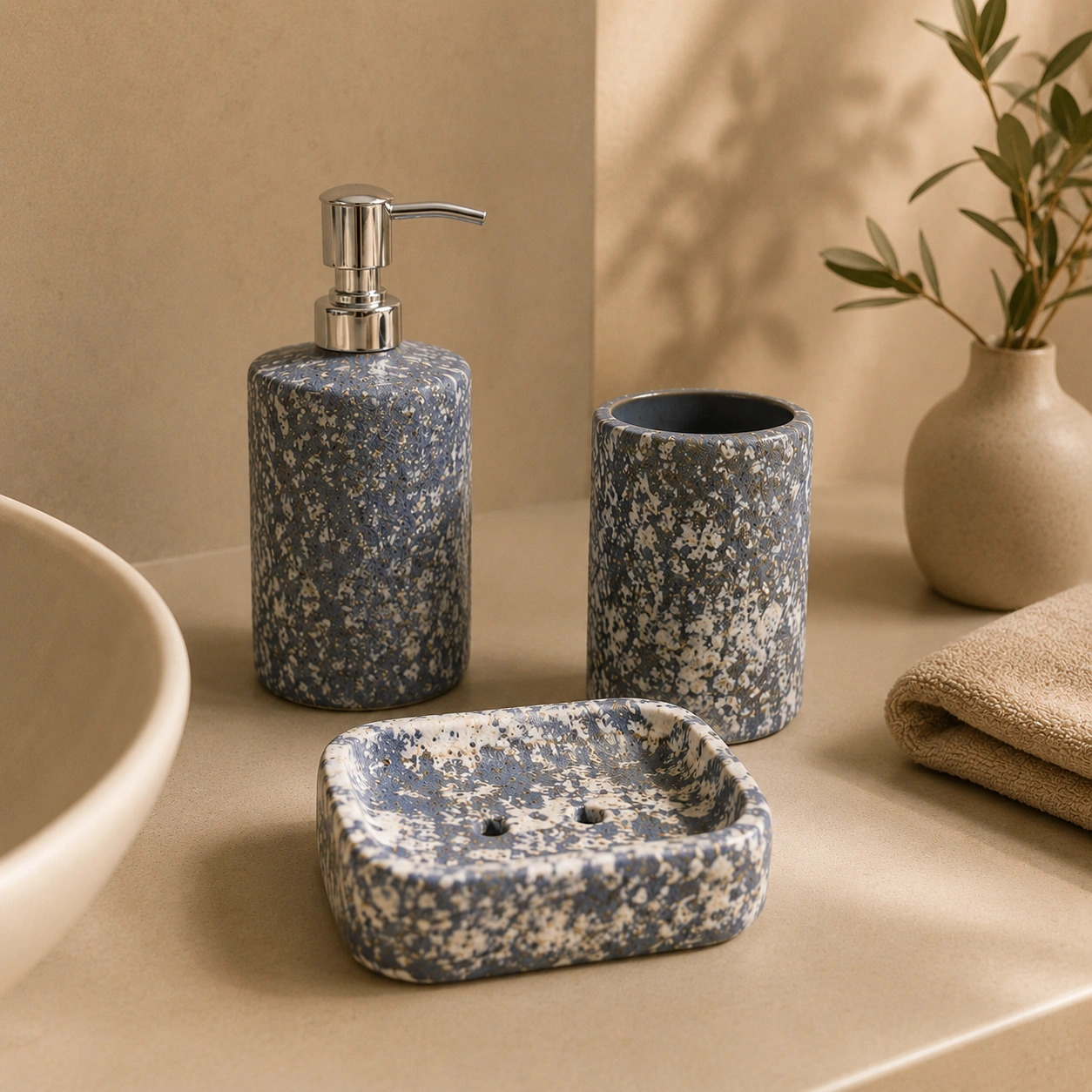 Froth & Foam Textured Bathroom Sets By Krivis Nook