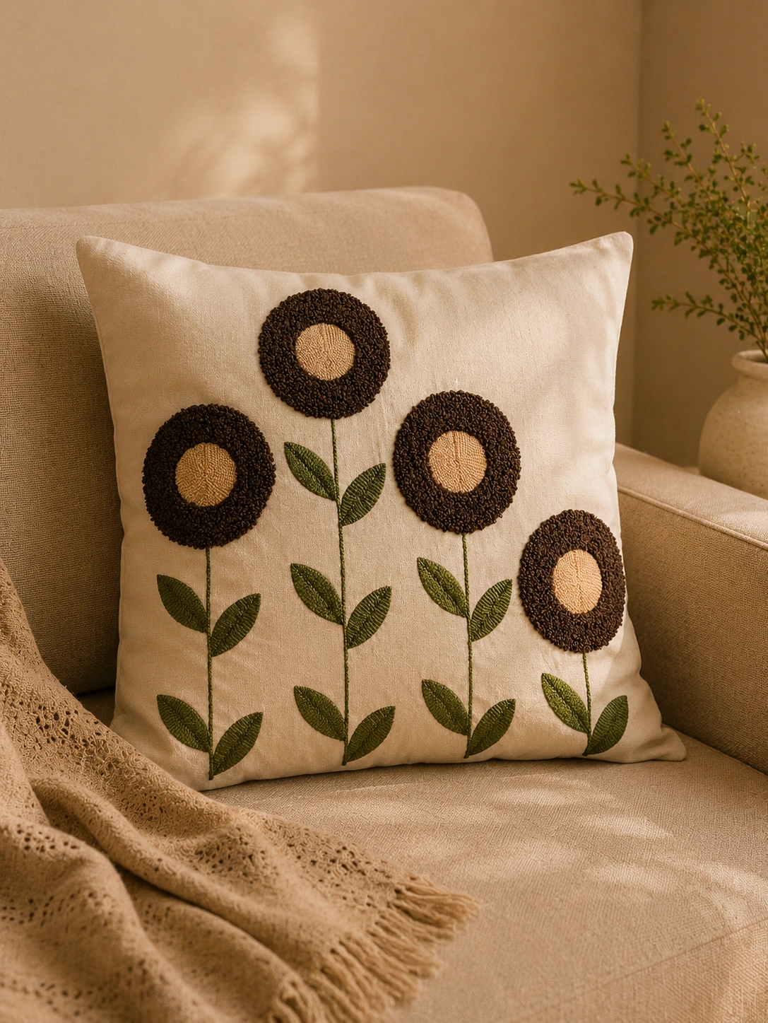 Terra Flora Cushion Cover By Krivis Nook