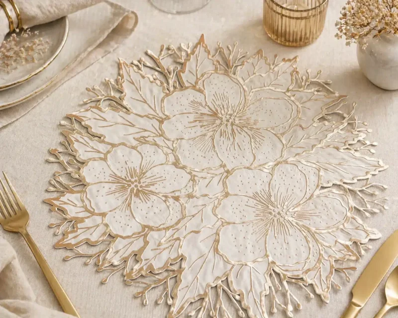 Gilded Leaf Placemat By Krivis Nook | Set of 2
