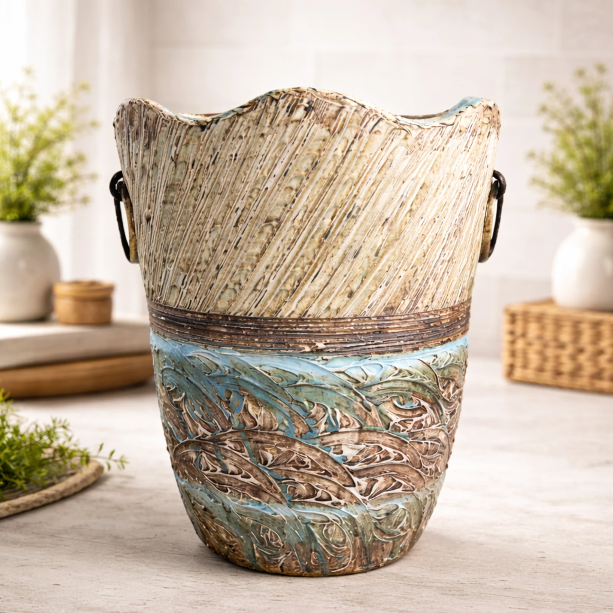 Harvest Helix Ceramic Planter By Krivis Nook | Home Accents