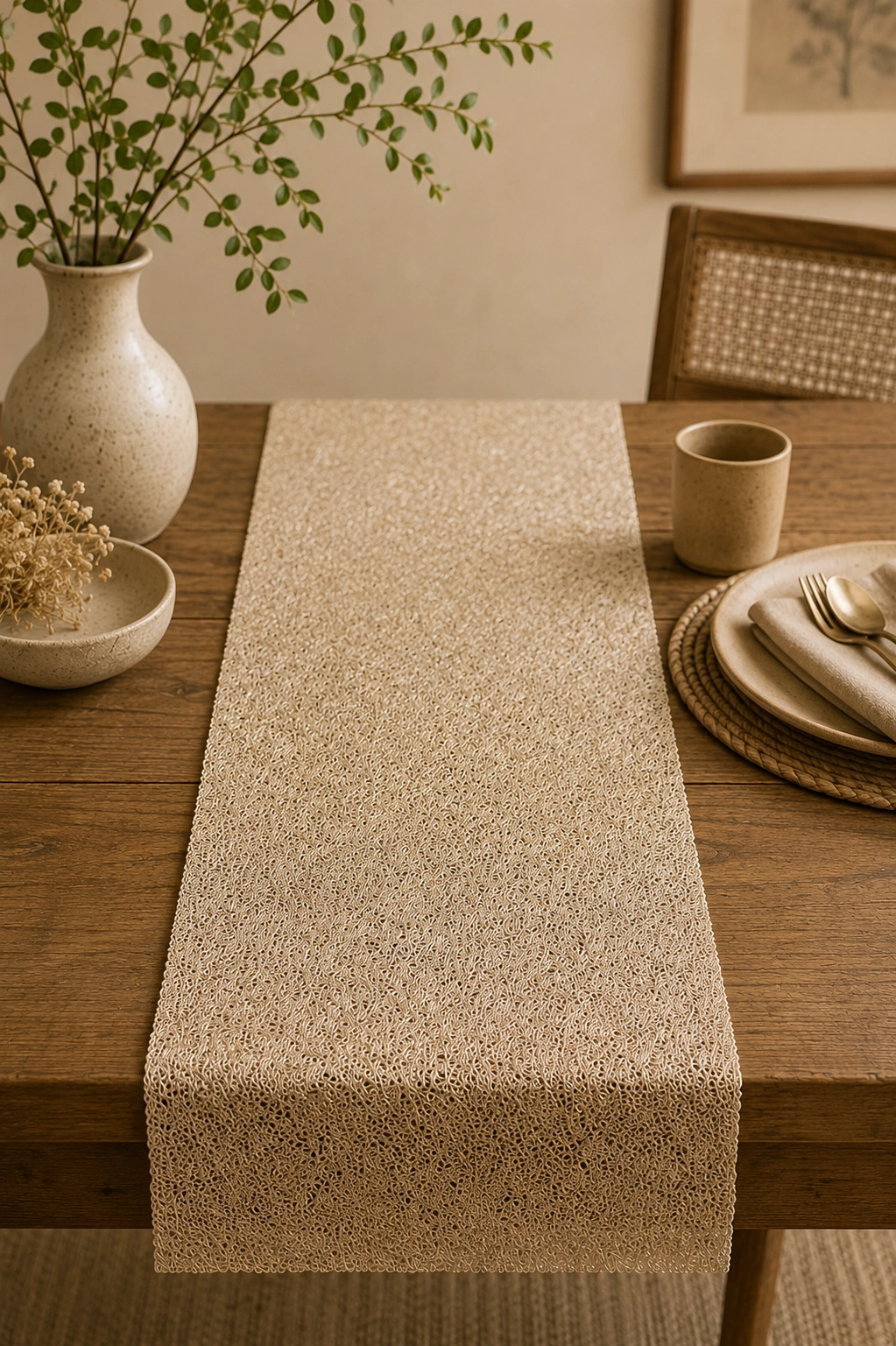 Luxe Web (Gold) Table Runner By Krivis Nook