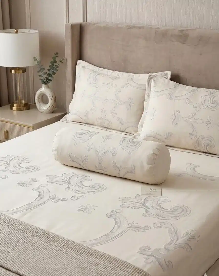 Royal Ivory Bedsheet By Krivis Nook | Premium Cotton Bedsheet